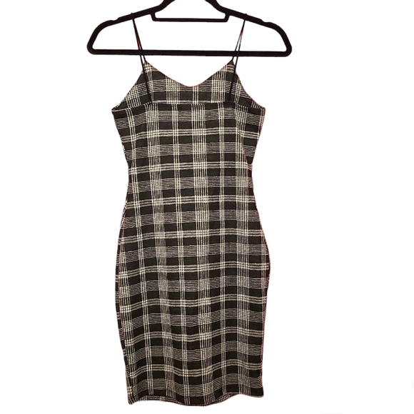 Bodycon Dress NWOT, M, Plaid - Picture 2 of 5